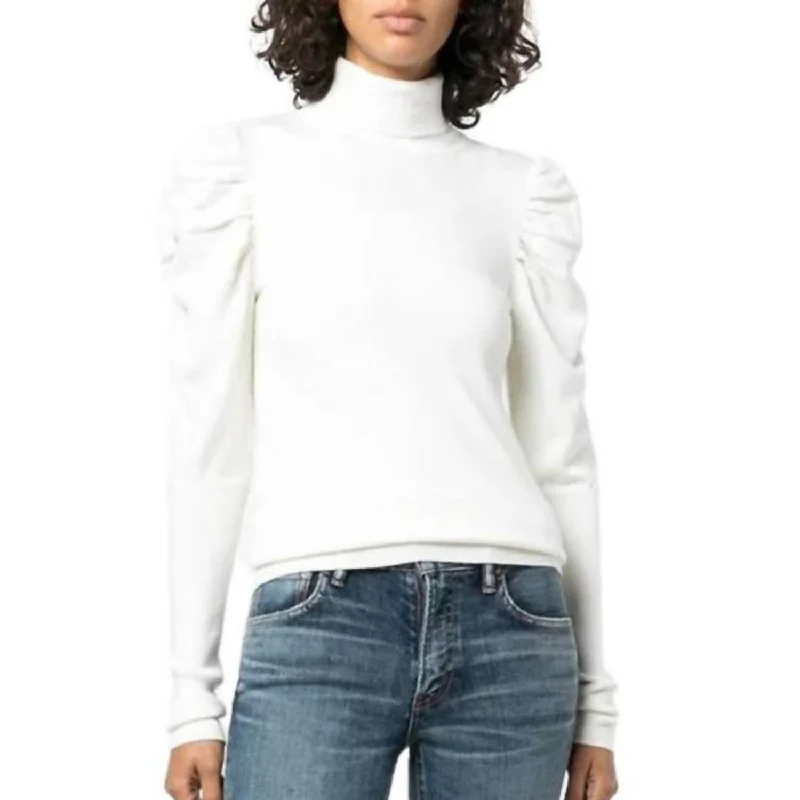 Thermal Knit TopsAlexis Foster Turtleneck Sweater In White