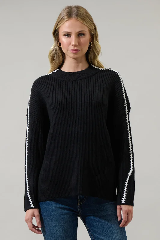 Cashmere Knit TopsArtesia Crewneck Whipstitch Sweater