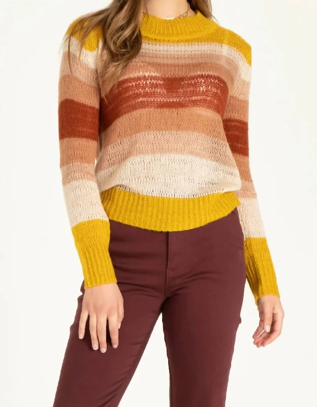 Longline Knit TopsAzalea Sweater In Yellow Rust