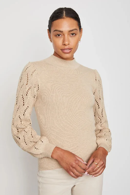 Zippered Knit TopsBrinley Sweater in Birch