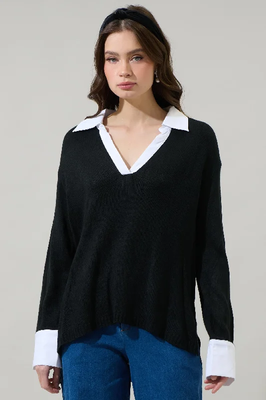 Linen Knit TopsBristol Collared Sweater Shirt