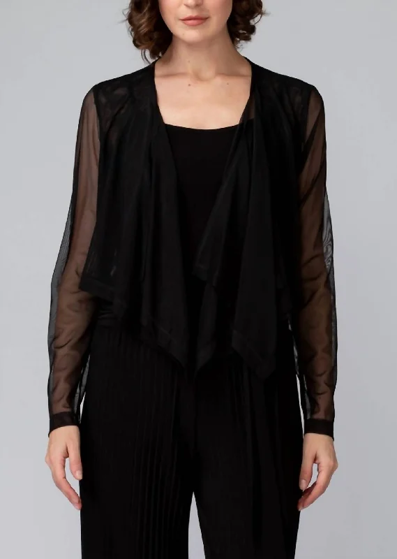 Luxury Knit TopsCardigan In Black