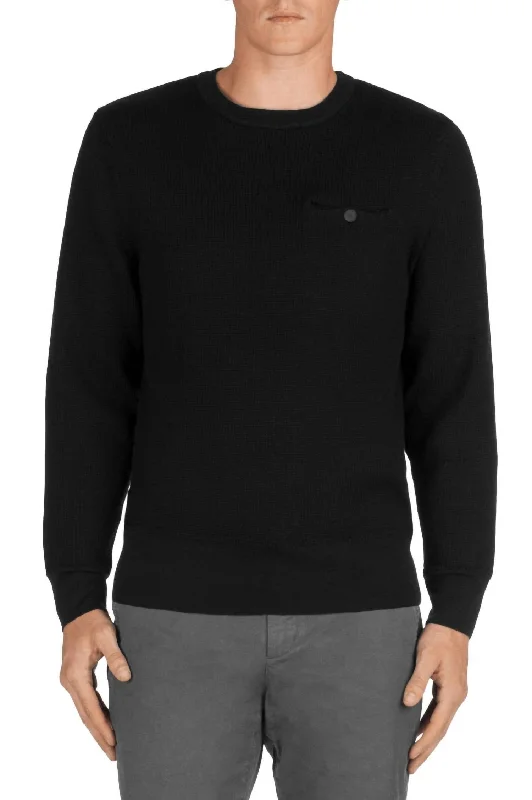 Alpaca Knit TopsCoolidge Wool Crew Neck Sweater in Black