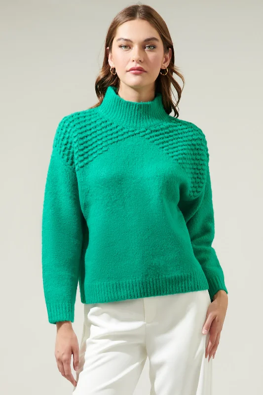 Velvet Knit TopsFresia Textured Turtleneck Sweater