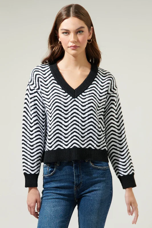 Artist Knit TopsGreta Zebra Long Sleeve Sweater