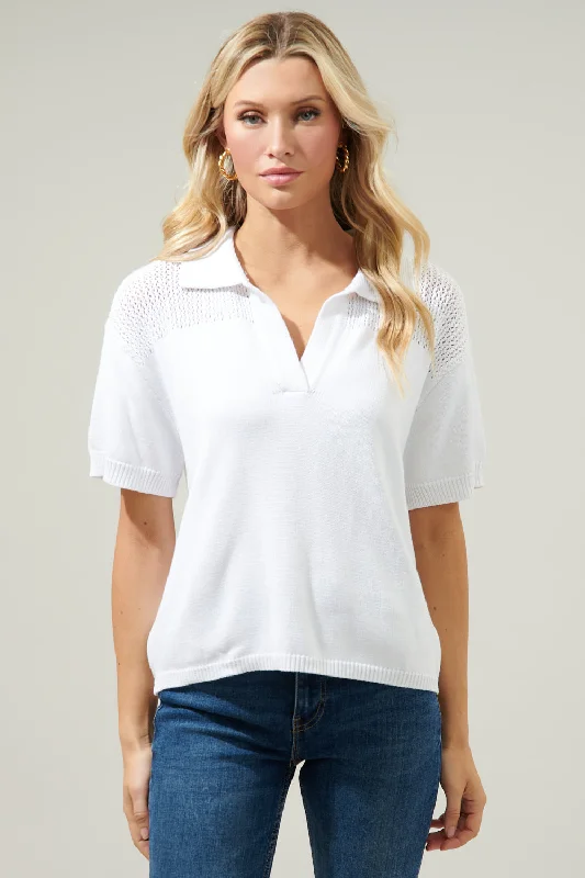 Casual Knit TopsHarrison Short Sleeve Polo Sweater Top