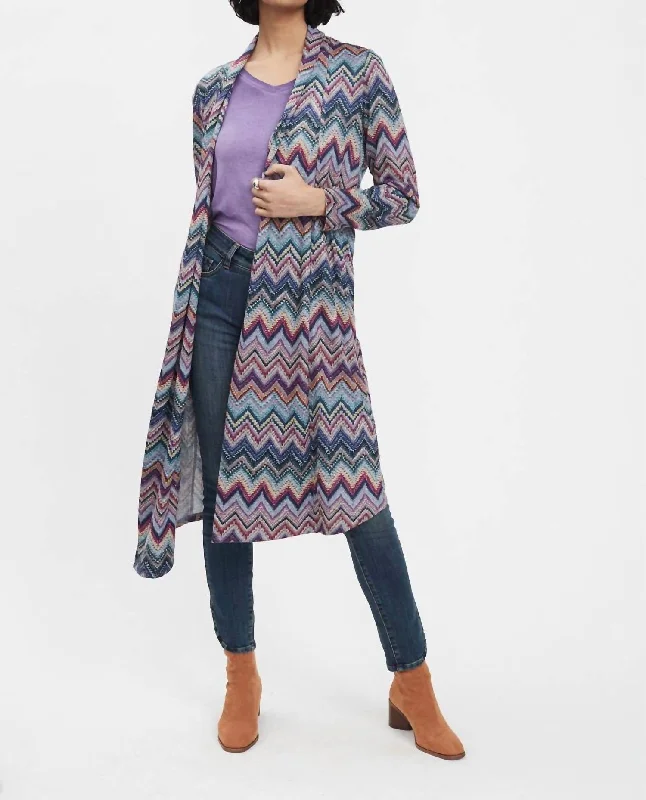 Collaborative Knit TopsLong Cardigan In Multi