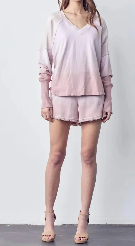 Spring Knit TopsLong Sleeve Top in Ombre Dye