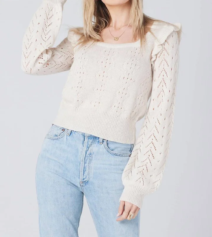 Scoop Neck Knit TopsLori Sweater In Vanilla