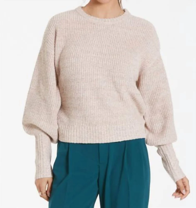 Asymmetrical Knit TopsMorenci Knit Sweater In Heather Metallic