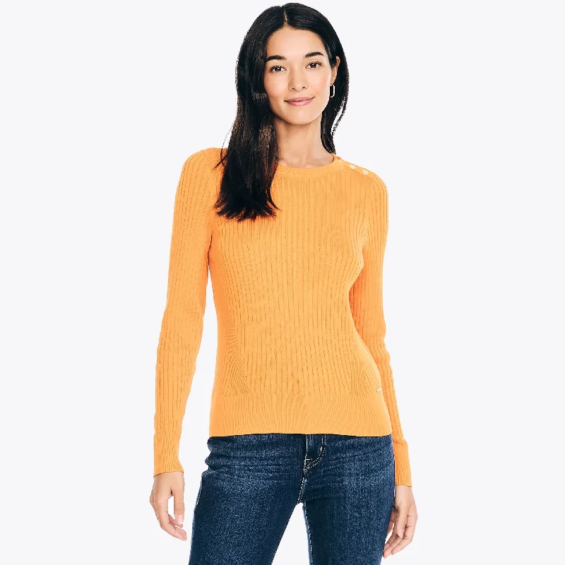 Lace-Up Knit TopsNautica Womens Sustainably Crafted Rib-Knit Crewneck Sweater