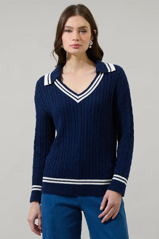 Cable Knit TopsNevaeh V Neck Knit Sweater