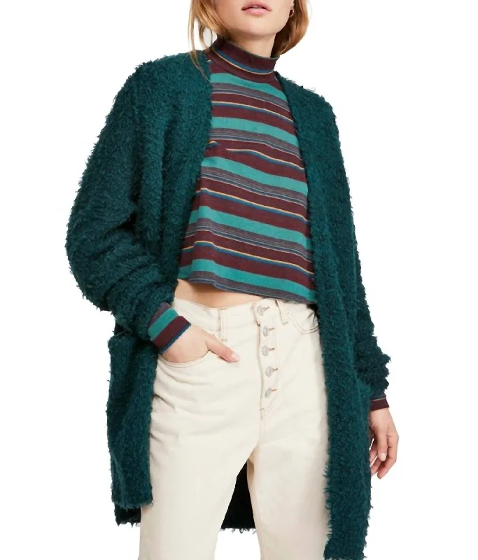 Layered Knit TopsOnce In A Lifetime Wool Blend Cardigan In Evergreen