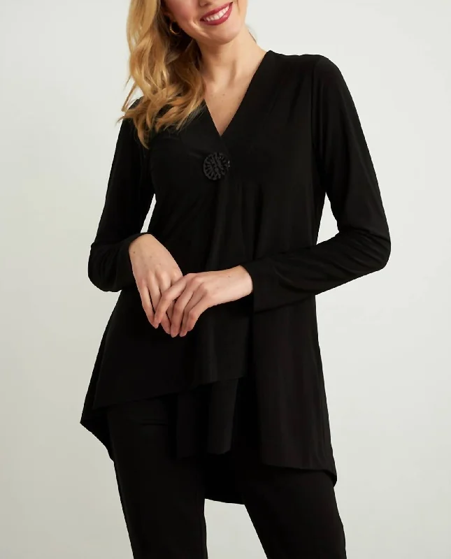 Sequined Knit TopsOpen Front Long Cardigan In Black