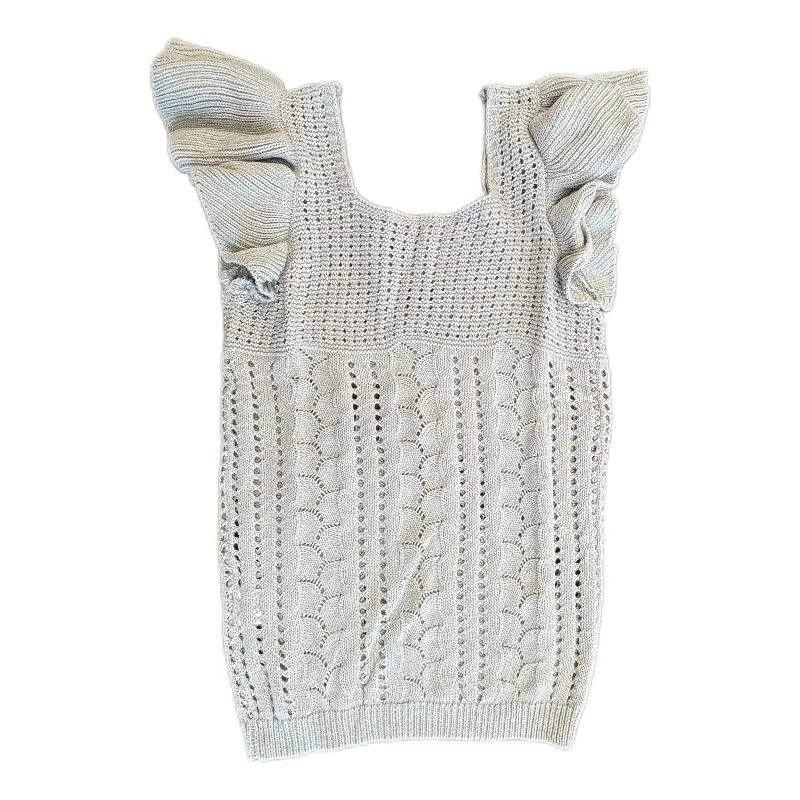 Ruffled Knit TopsPointelle Knit Sweater Top