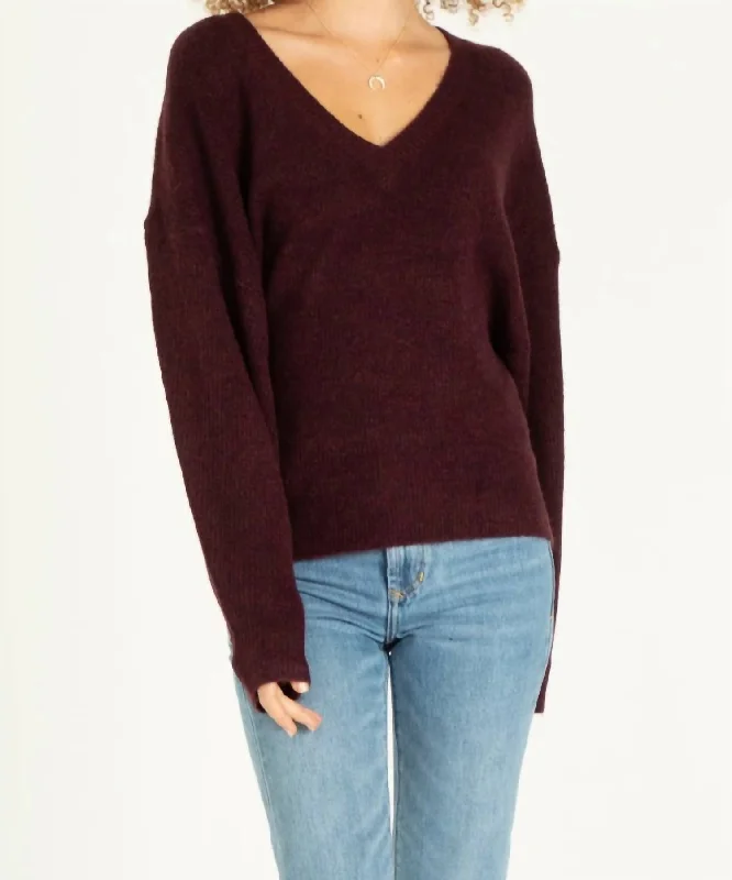 Skateboard Knit TopsPoppy Sweater In Maroon