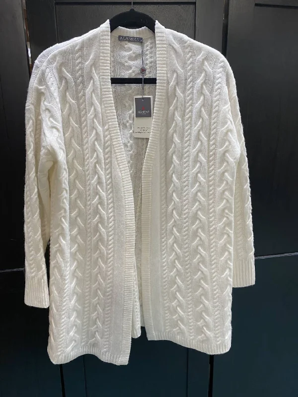 Fall Knit TopsRiley Cable Cardigan In Chalk