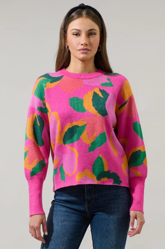 Painted Knit TopsRuthy Fresh Pick Floral Puff Sleeve Sweater