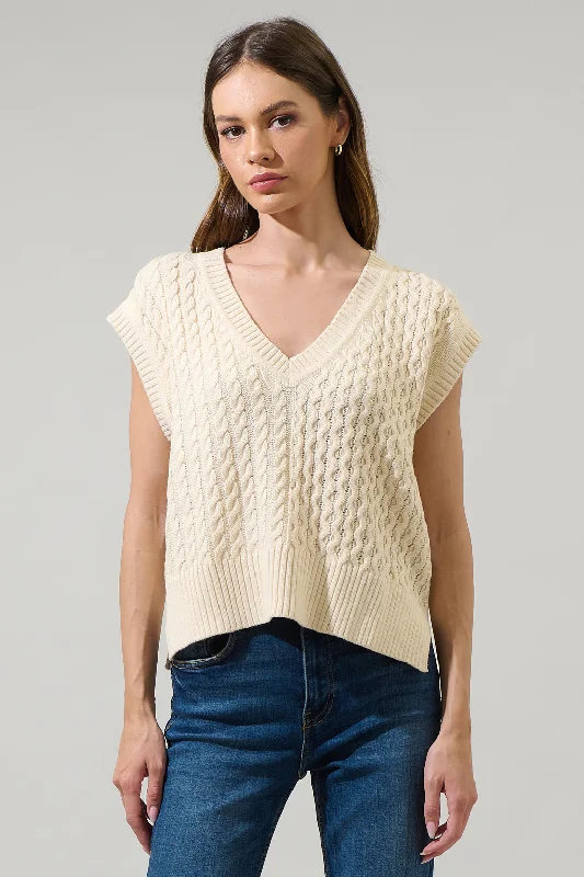 Travel Knit TopsTacey V-Neck Sweater Vest Top