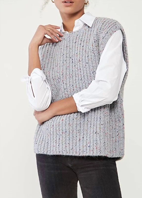 Formal Knit TopsTouch Sleeveless Knit Sweater in Ice Blue