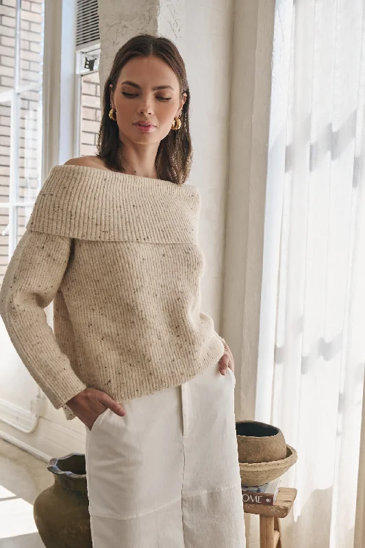 Velvet Knit TopsYadira Off the Shoulder Sweater