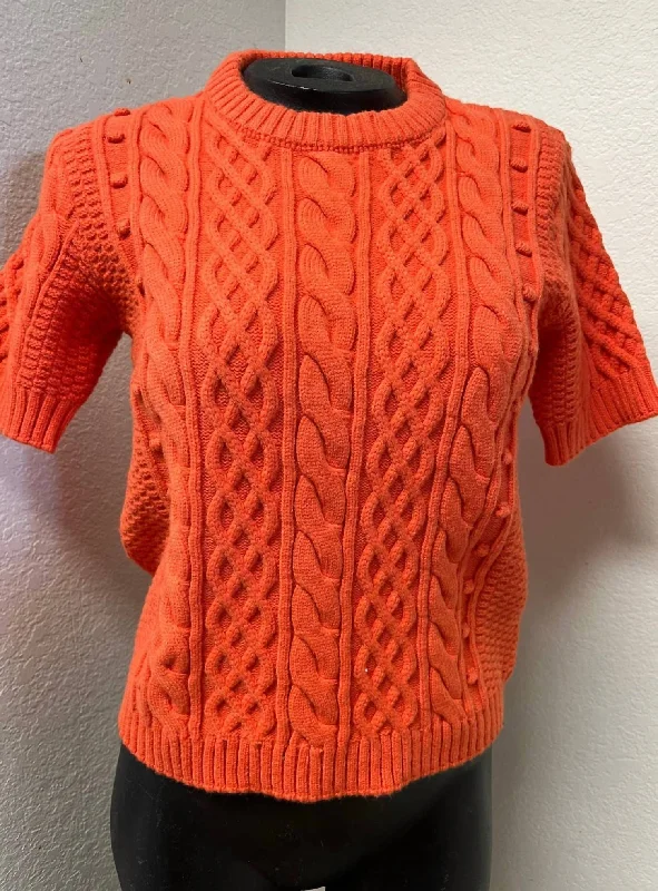 College Knit TopsYasmin Cableknit Sweater in Orange