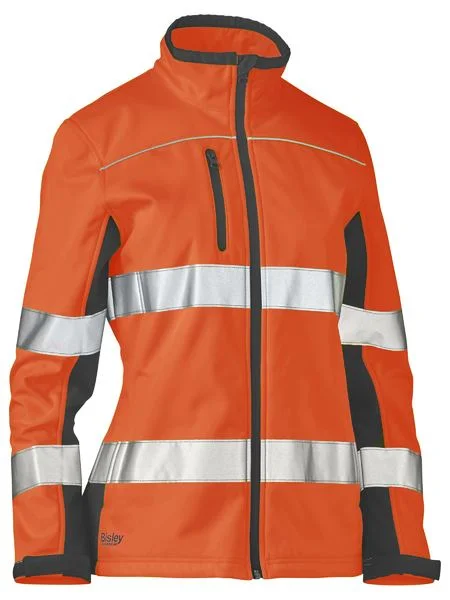 Hip-Hop JacketsBisley Womens Hi Vis 2 Tone Soft Shell Jacket c/w 3M Reflective Tape BJL6059T