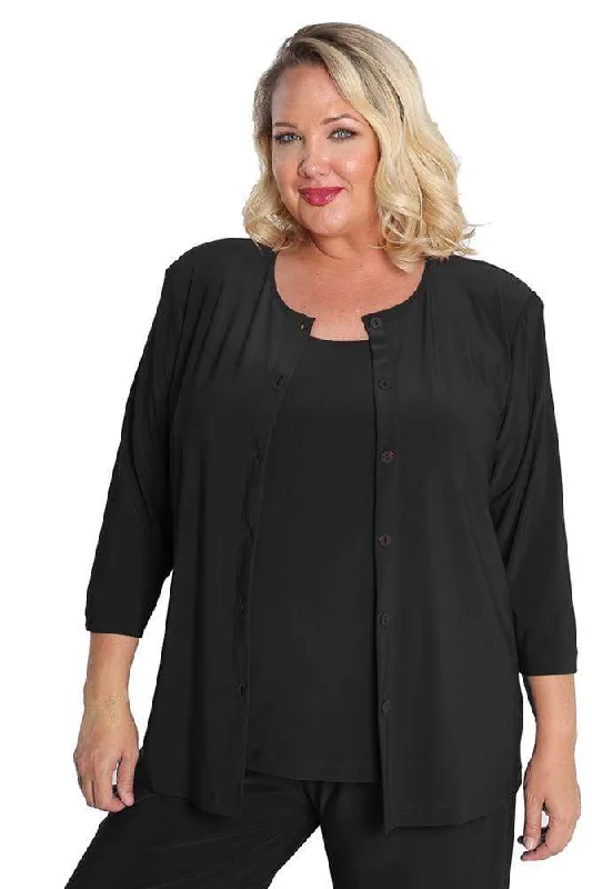 Glitter JacketsVikki Vi Jersey Black Cardigan