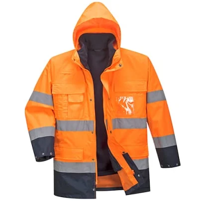 Quilted JacketsWaterproof Hi Vis Lite 3 in 1 Work Jacket with detachable fleece liner Portwest S162