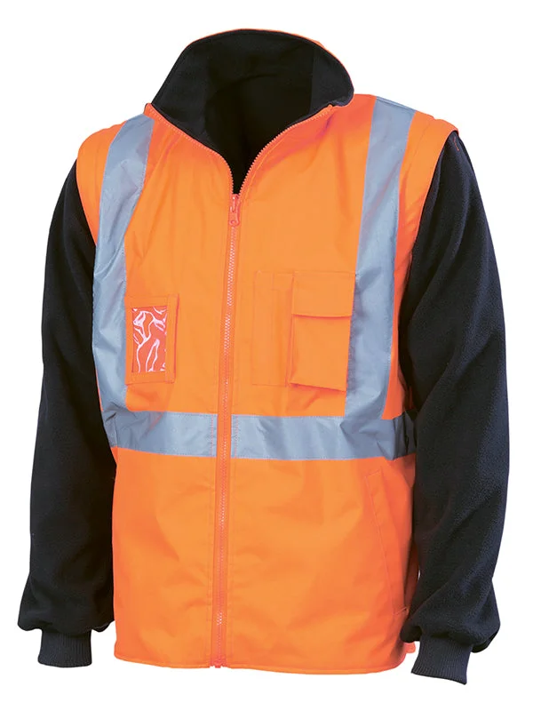 Urban JacketsDNC Hi Vis “4 In 1” Zip Off Sleeve Reversible Vest ‘X’ Back With Additional Tape On Tail (3990)