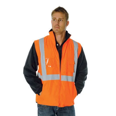 Hooded JacketsDNC Hi Vis Cross Back D/N "4 in 1" Zip Off Sleeve Reversible Vest (3994)