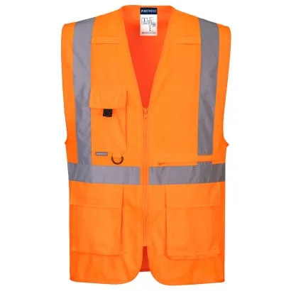 Outdoor JacketsPortwest Hi Vis Executive Zipped Vest With Tablet Pocket-C357