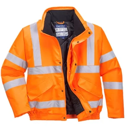 Lounge JacketsPortwest Rail Hi Vis Waterproof Bomber Jacket RIS 3279 - RT32