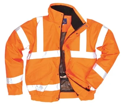 Luxury JacketsPortwest Rail High Viz Mesh Lined Breathable Class 3 Bomber Jacket RIS 3279- RT62