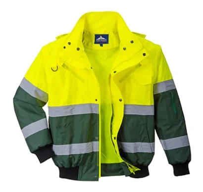 Cotton JacketsPortwest X Yellow/Green Hi Vis Convertible Bomber Jacket /bodywarmer- C565