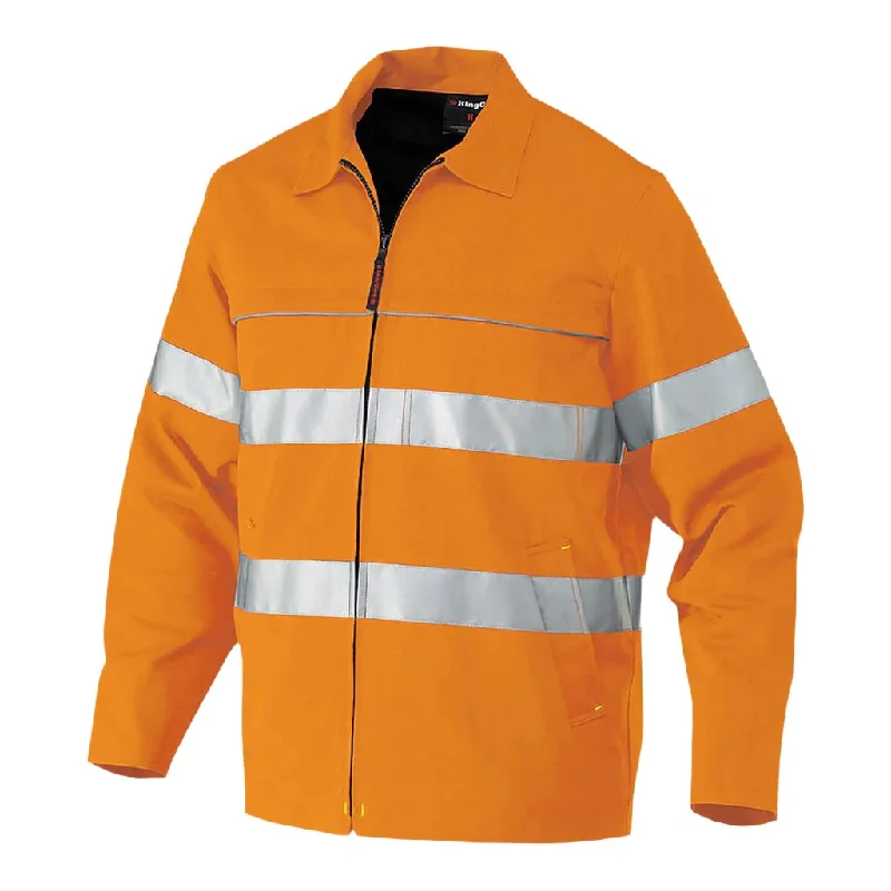 Winter JacketsKing Gee Hi-Vis Reflective Nano-tex Cotton Drill Work Jacket (K55805)