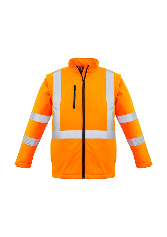 Reflective JacketsSyzmik Unisex Hi Vis 2 in 1 X Back Soft Shell Jacket Orange ZJ680