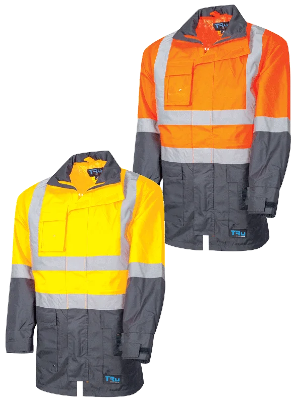 Collaborative JacketsTru Workwear Hi Vis 2 Tone Outer Shell Rain Jacket c/w Reflective Tape TJ2900T6