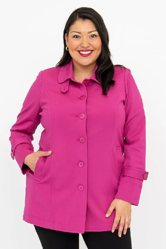 Button-Up JacketsTulip Jacket, Magenta, Modal