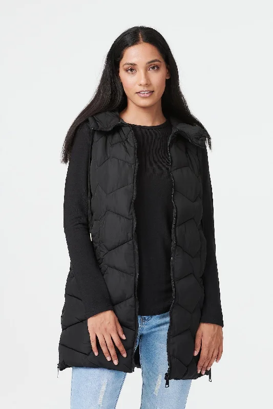 Winter JacketsPadded Longline Gilet with Hood