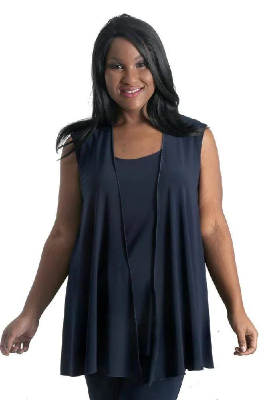 Limited Edition JacketsVikki Vi Navy Jersey Swing Vest