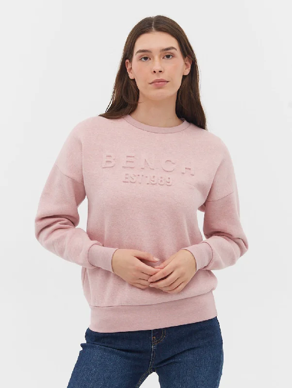 Printed SweatshirtsAvyanna Deboss Logo Crew Neck Sweatshirt