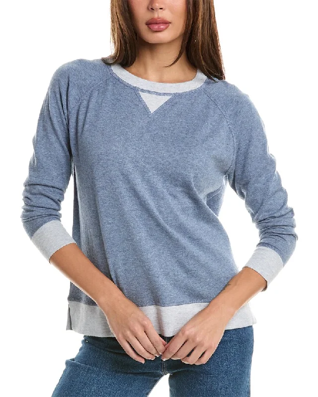 Graphic HoodiesForte Cashmere Contrast Trim Cashmere-Blend Sweatshirt