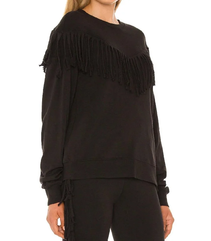 Cultural SweatshirtsFringe Sweatshirt In Black