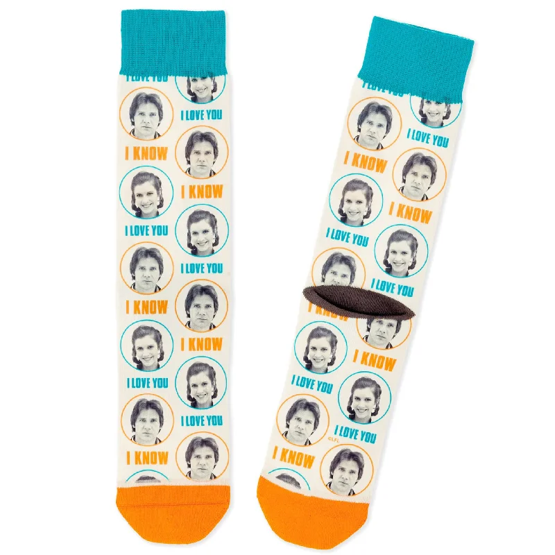 Hallmark Star Wars™ Hans Solo and Princess Leia I Love You I Know Crew Socks