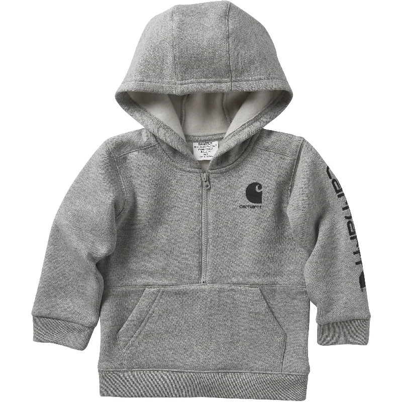 Leather-Paneled SweatshirtsInfant/Toddler Long Sleeve 1/2 Zip Sweatshirt - Light Heather Grey