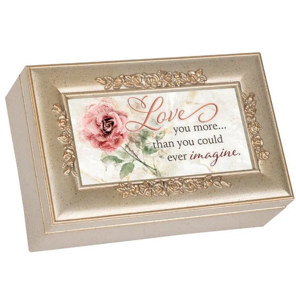 Love More Than You Could Imagine Woodgrain Embossed Jewelry Music Box