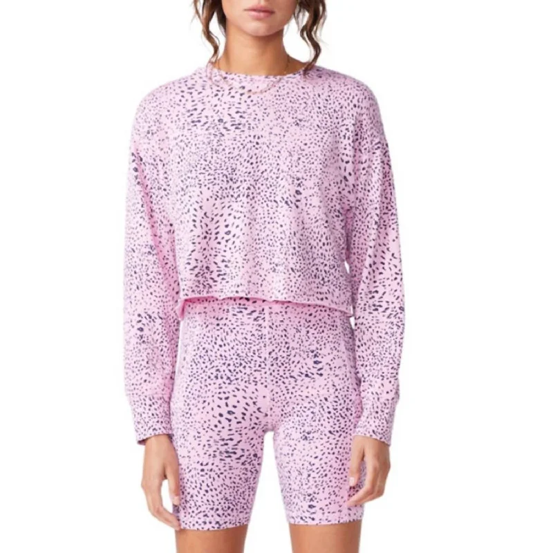 Mesh-Lined HoodiesMini Cheetah Sweatshirt In Hot Pink