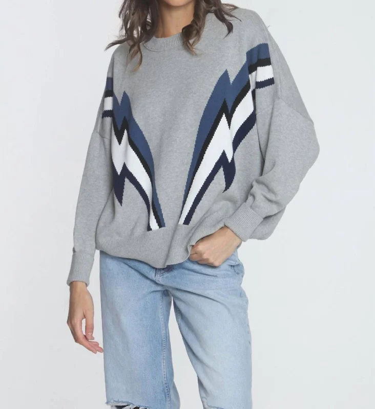 High-Fashion SweatshirtsRetro Sweatshirt In Fog Bolt Multi