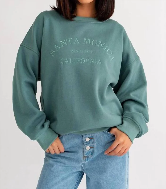 Branded SweatshirtsSanta Monica Embroidery Sweatshirt In Dark Sage